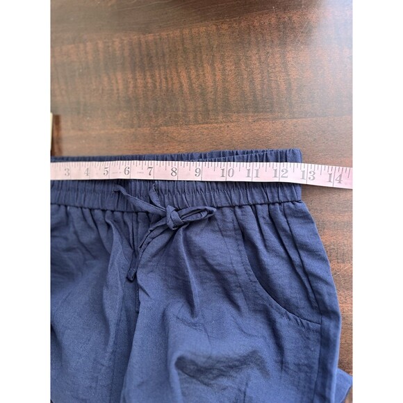 KICZOY Pants Womens Small Navy Blue Wide Leg Elastic Waist Pleated - Picture 3 of 7